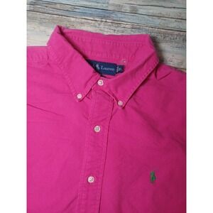 Ralph Lauren Mens Pink XL Custom Fit Long Sleeve Button-Down Shirt